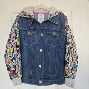 Kids Denim Jacket with Colorful Sleeves